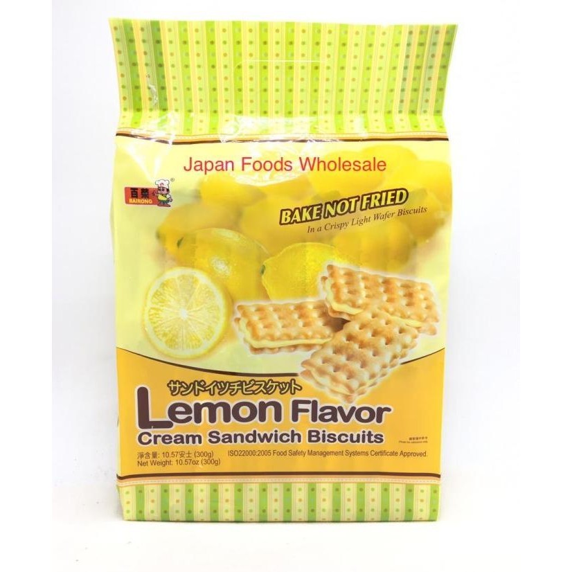 

Bairong Lemon Flavor Cream Sandwich Biscuit / biskuit impor / cemilan