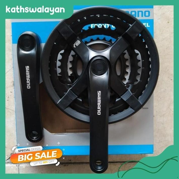 GIR/CRANKSET/CRANK SET SHIMANO FC-TY501 MTB 3 SUSUN/SPEED 48T-38T-28T TERJAMIN BEST