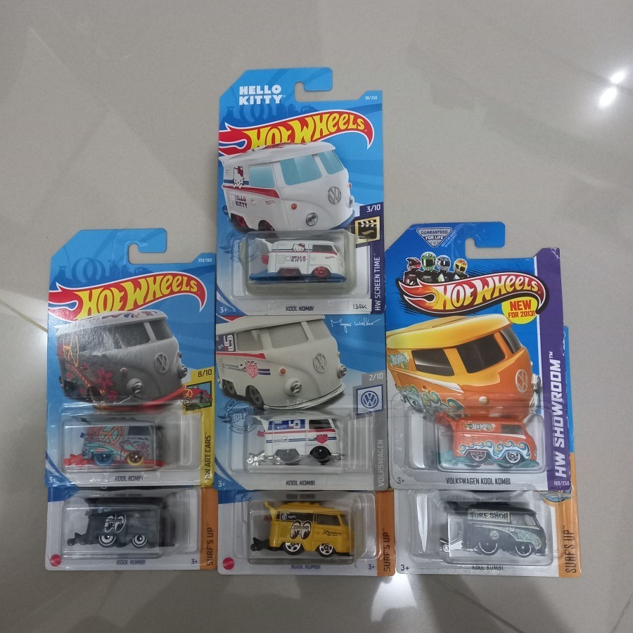 Hotwheels Paket 7 Pcs Volkswagen Kool Kombi Hello kitty dkk