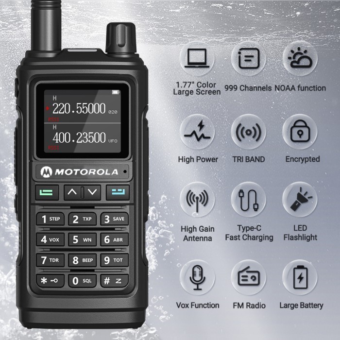 HANDY TALKIE HT MOTOROLA HX380 WALKIE TALKIE HX 380 10 WATT IP68 TYPEC