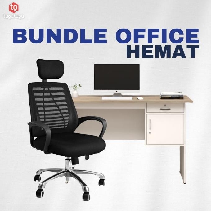 SET 3 Meja Tulis / Meja Kerja / Meja Kantor + Kursi