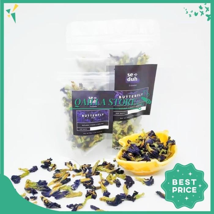 

SEDUH - BUNGA TELANG KERING TEH BUTTERFLY PEA BLUPEA TISANE 30 GRAM KUALITAS PRODUK TERBAIK