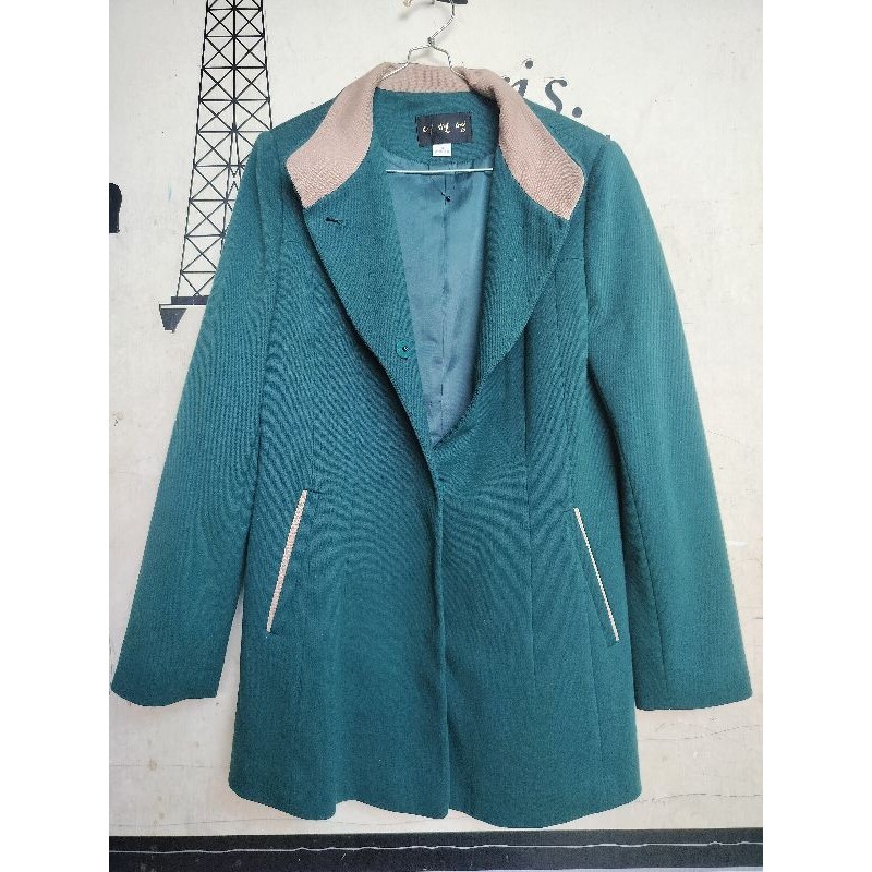 Blazer, jas hijau botol