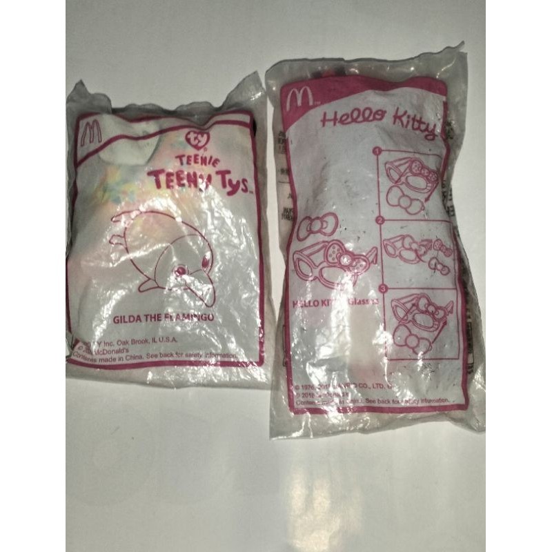 mainan mcd segel TY dan kacamata Hello Kitty new