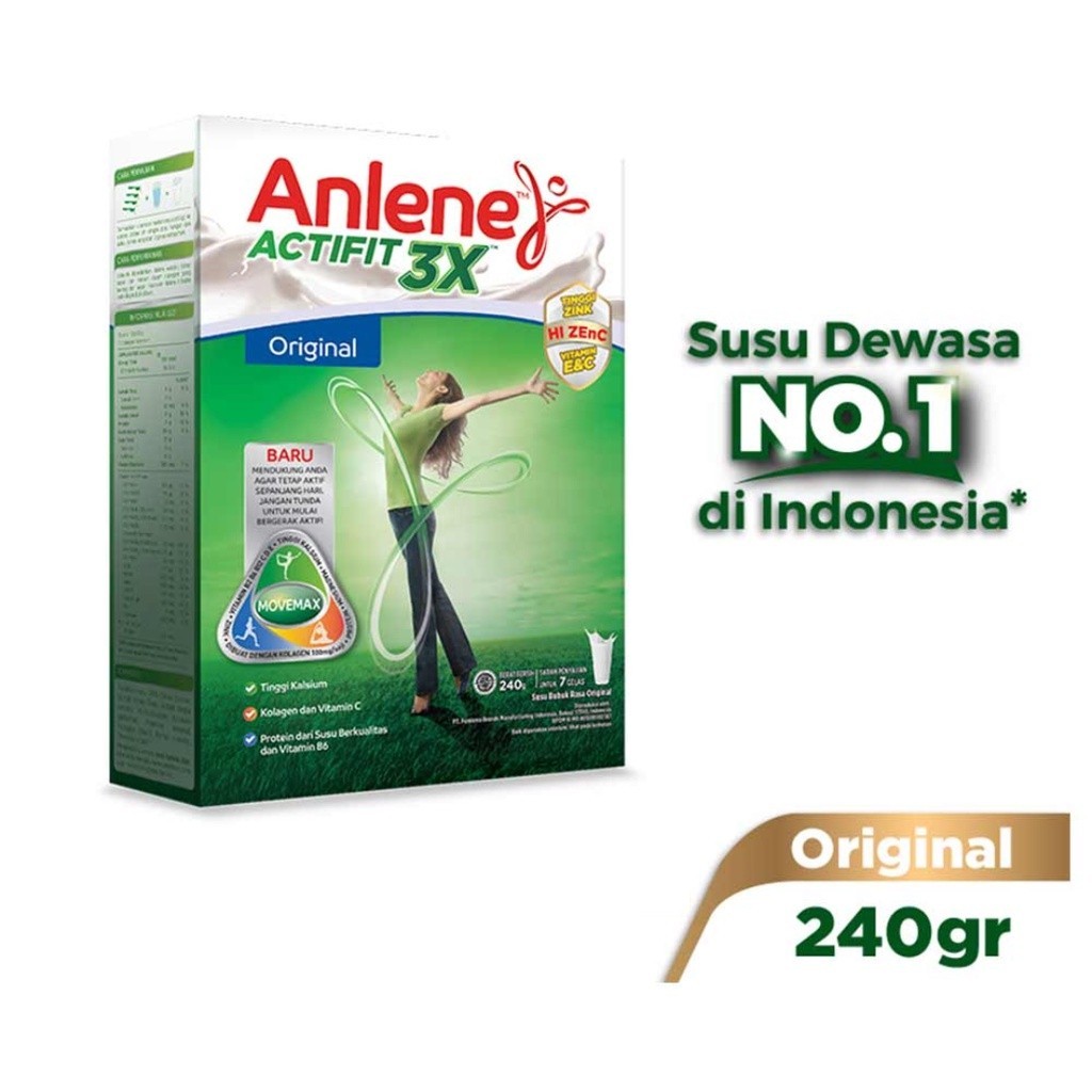 

ANLENE ACTIFIT 3X RASA COKLAT 240G - SUSU BUBUK NUTRISI TULANG, SENDI, DAN OTOT