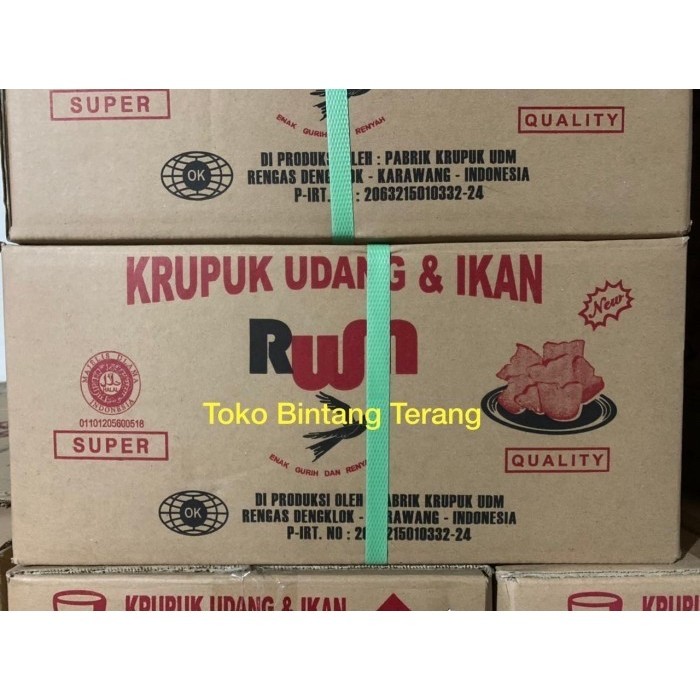 

Kerupuk Udang Ikan Walet/Rwm/Rum Kancing Orange Per 1 Dus/Karton 5 Kg