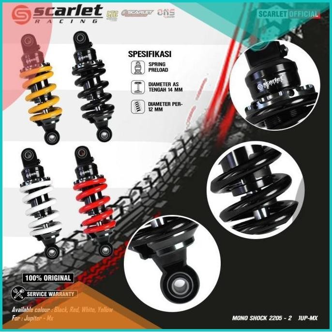 Monoshock Scarlet Original 205mm Variasi Pnp Jup Mx Old/New Mx King 19