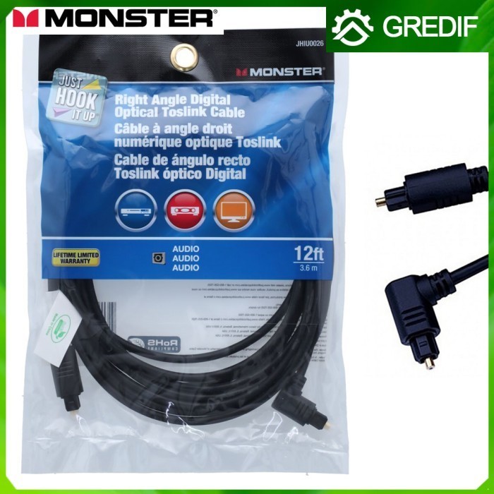 Promo Monster Kabel Toslink Digital Audio Optik Angle Siku 3.6M No 3M 5M .