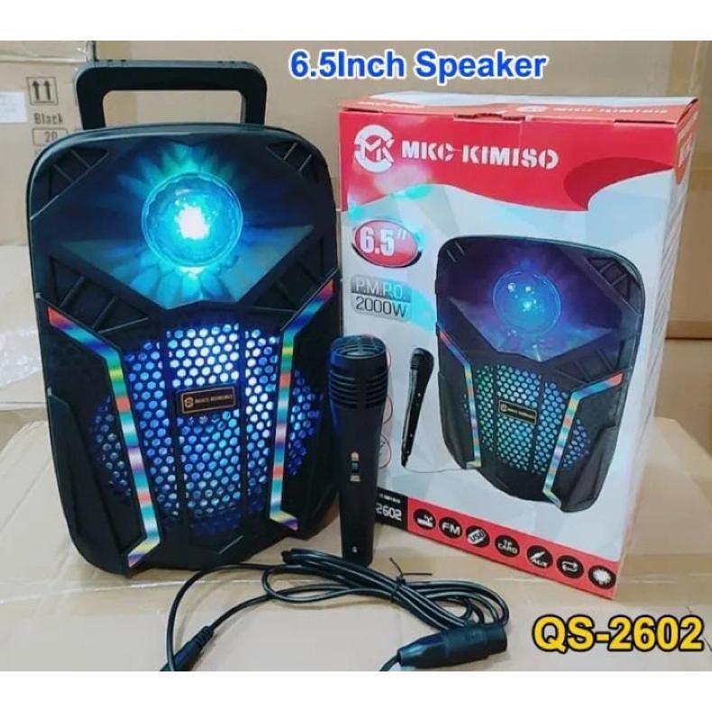 SPEAKER BLUETOOTH MKC KIMISO QS-3381/ QS-2602 6.5 INCHI FREE MIC KARAOKE LARIS