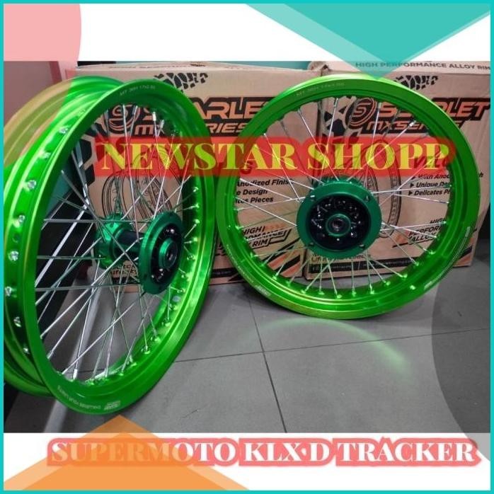 velg set klx supermoto full Scarlet lebar 250 300 350 ring 17 hole 36