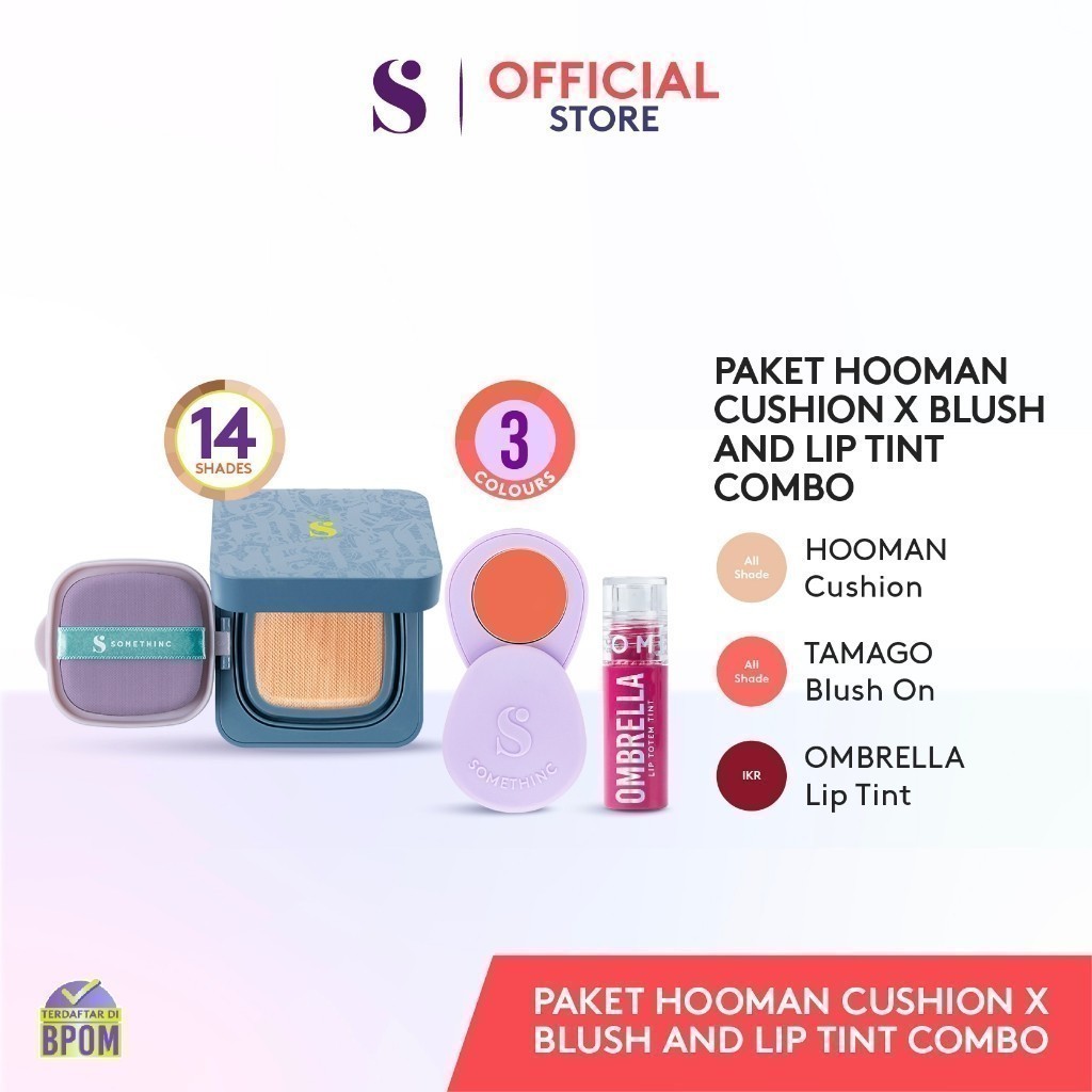 SOMETHINC [3 PCS] Paket Hooman Cushion x Tamago Terhemat - gratis ombrella