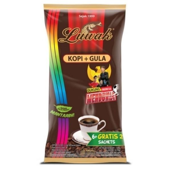 

KOPI LUWAK PLUS GULA BAG 6+2 X 25GR