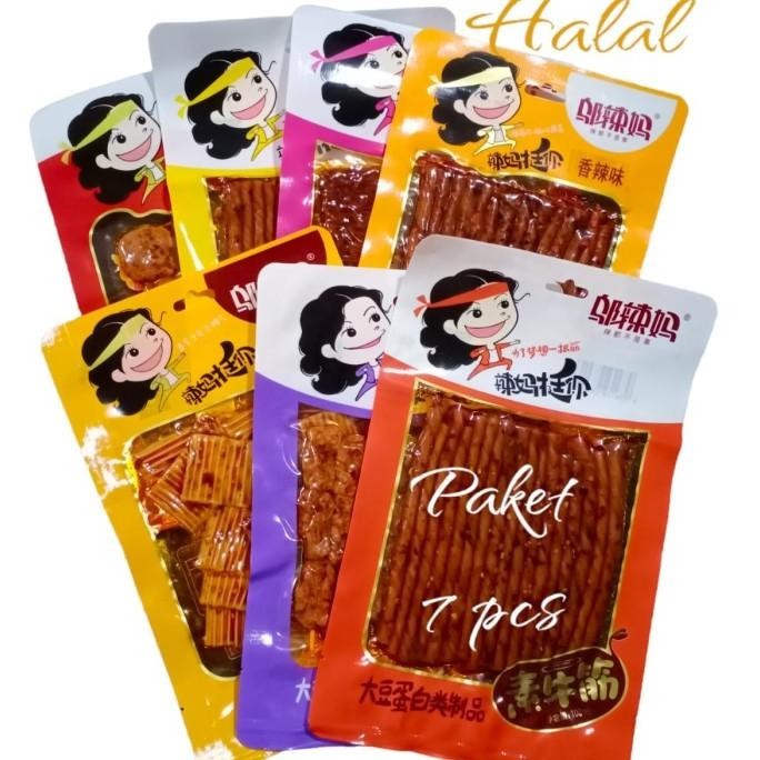 

Paket isi 7 campur Latiao Snack Original wulama BKS88