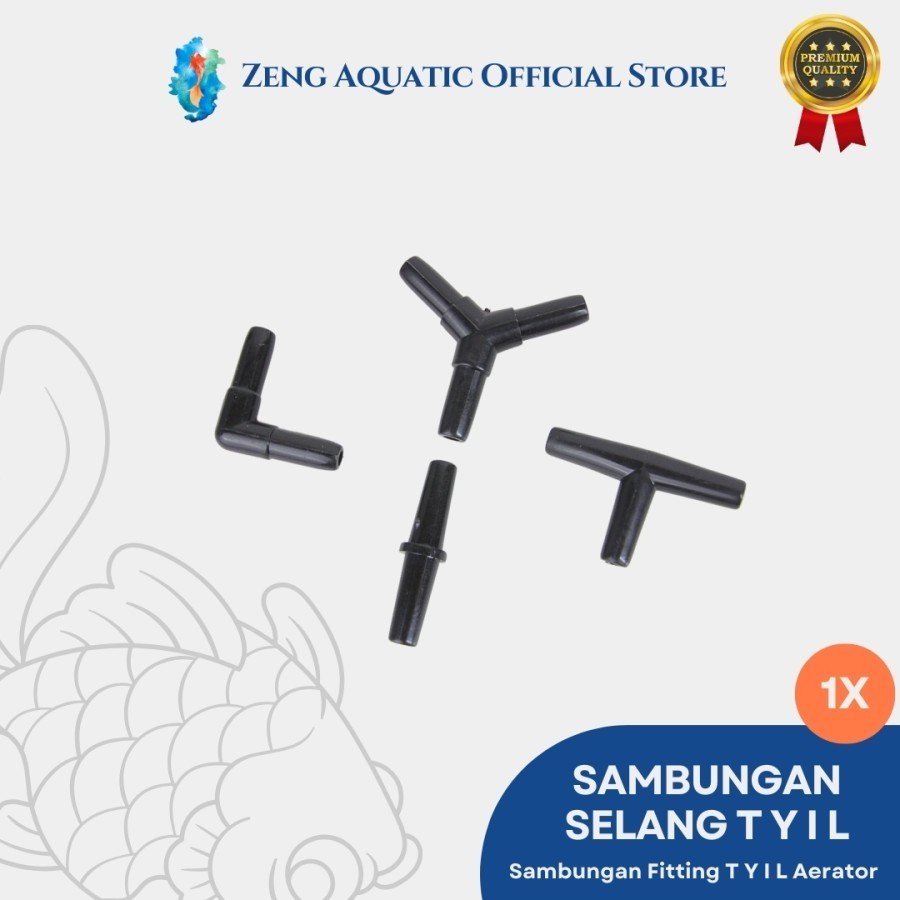 Konektor L Selang Aerator 4.76Mm - Fitting Aquarium & Kolam - Sambungan Pipa Mini Angin by Zeng Aqua