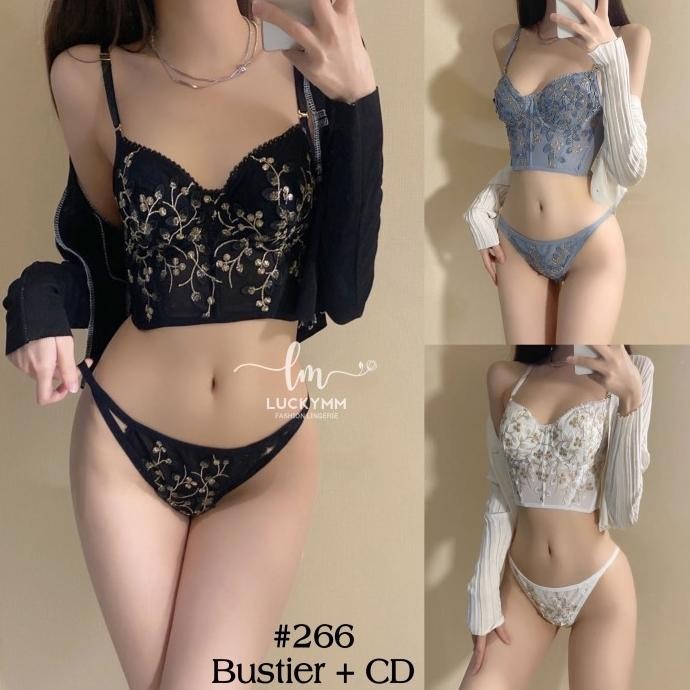 Korset bustier + CD Wanita / Sexy Bustier crop wanita 266