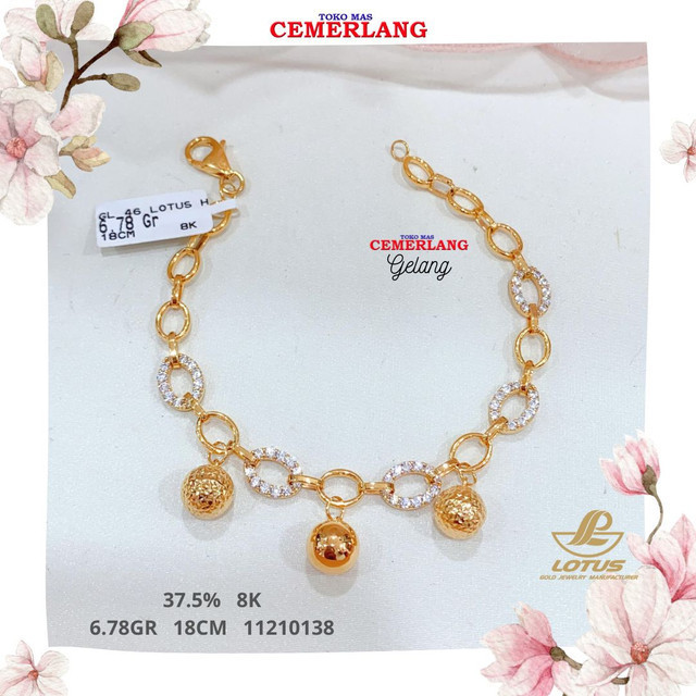 GELANG EMAS LOTUS 375 8K 18CM 6.78 11210138