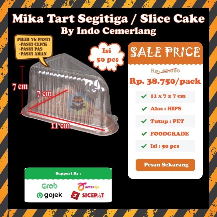 Mika Cake Segitiga Tart Slice Segitiga Kue Potong Segitiga