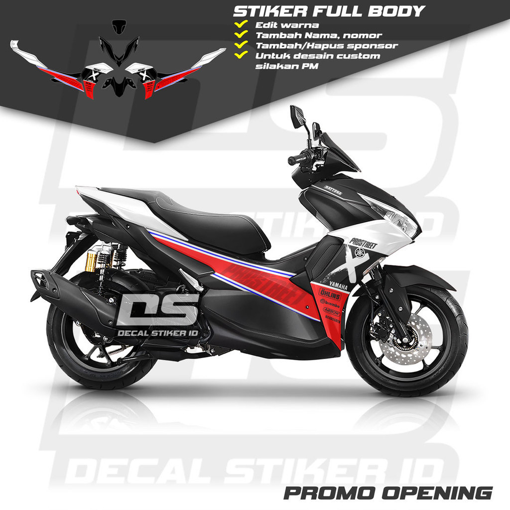 Decal Aerox connected Full Body,Stiker Aerox connected,Striping Aerox Terbaru,Decal Aerox Prostreet