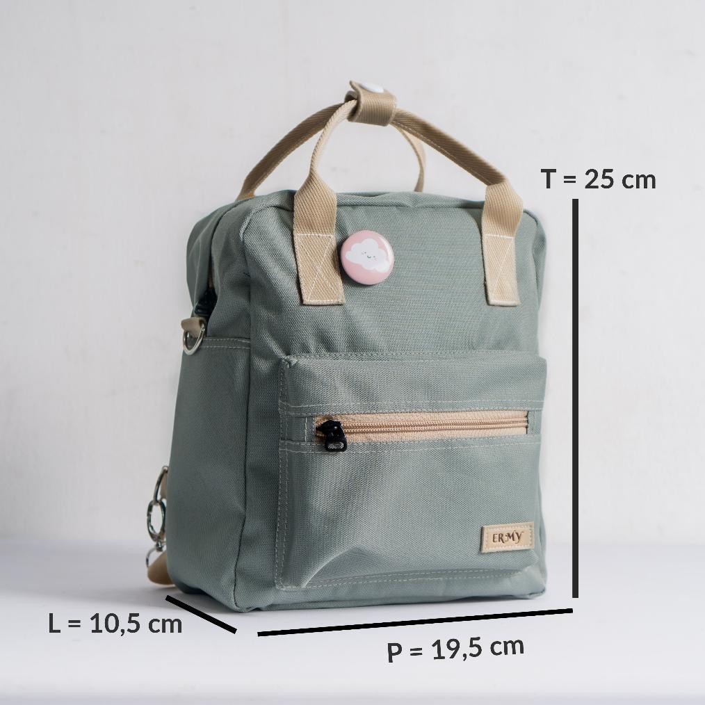 fbx-4 ERMY - Niko Bag - Tas Mini Ransel Slempang Wanita 3 in 1 Hemat