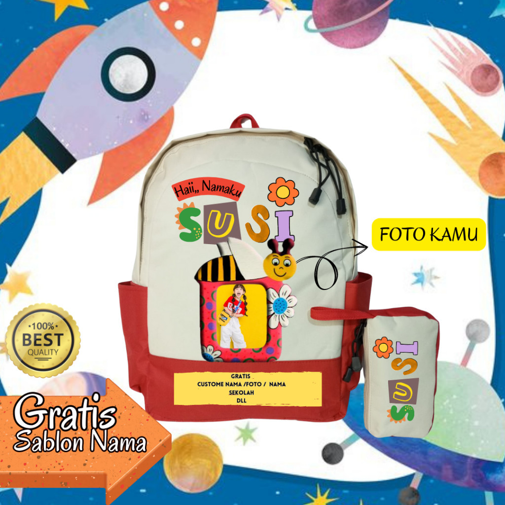 TAS SEKOLAH ANAK TK SD CUSTOME / TAS BACKPACK SEKOLAH ANAK TK SD CUSTOM