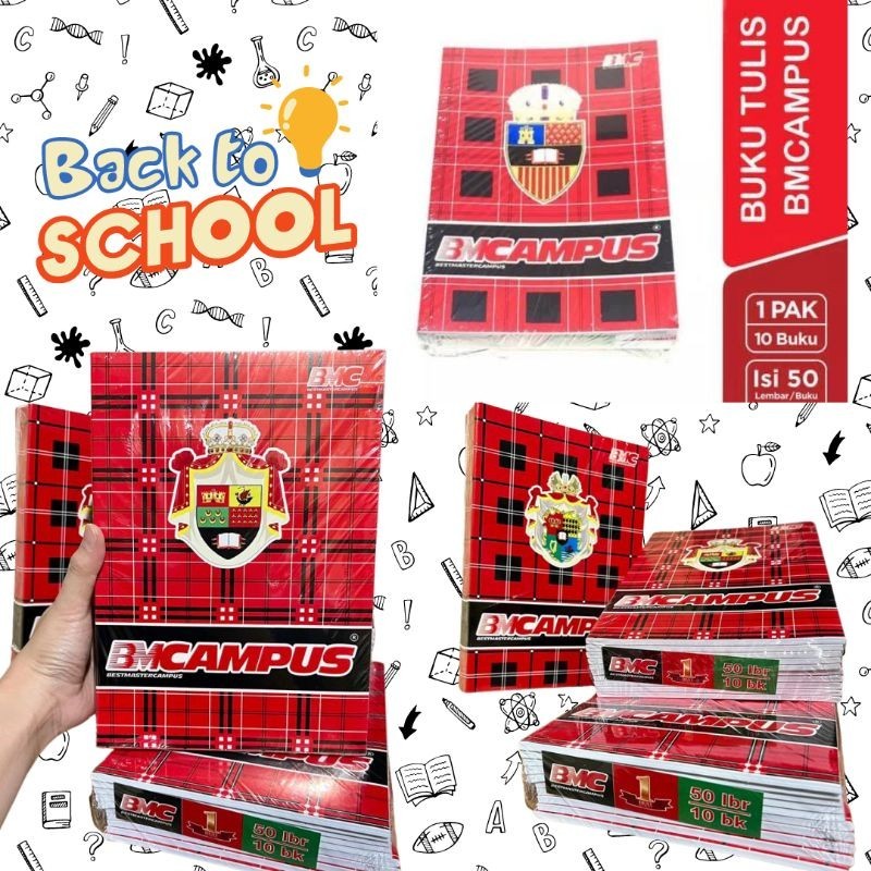 Buku Tulis BMC CAMPUS BOXY BESAR isi 50 Lembar Buku Tulis 1 Pack Isi 10 Buku