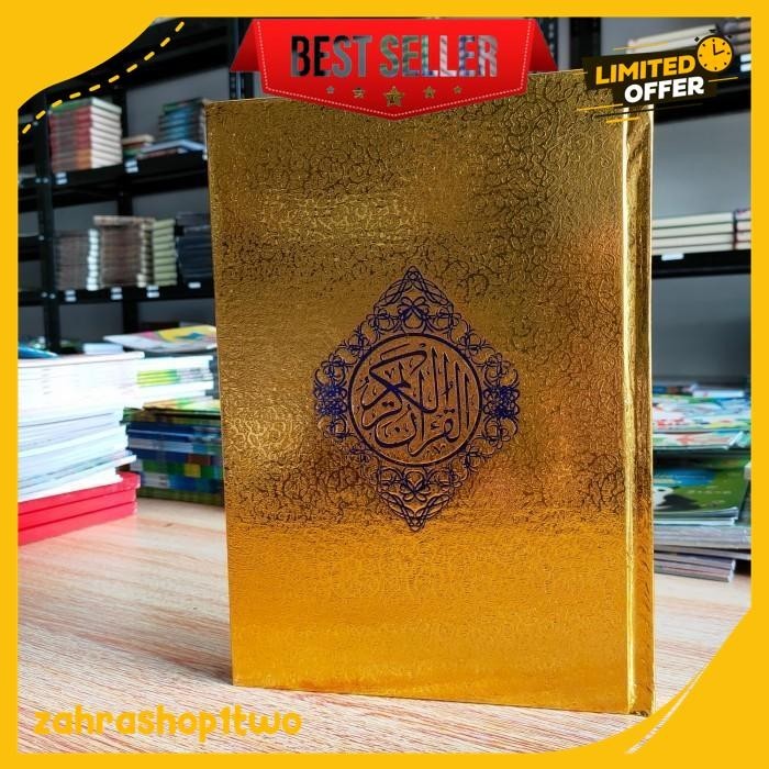 

ALQURAN COVER EMAS UKURAN A4, AL-QURAN MUSHAF BESAR BEST PRODUK