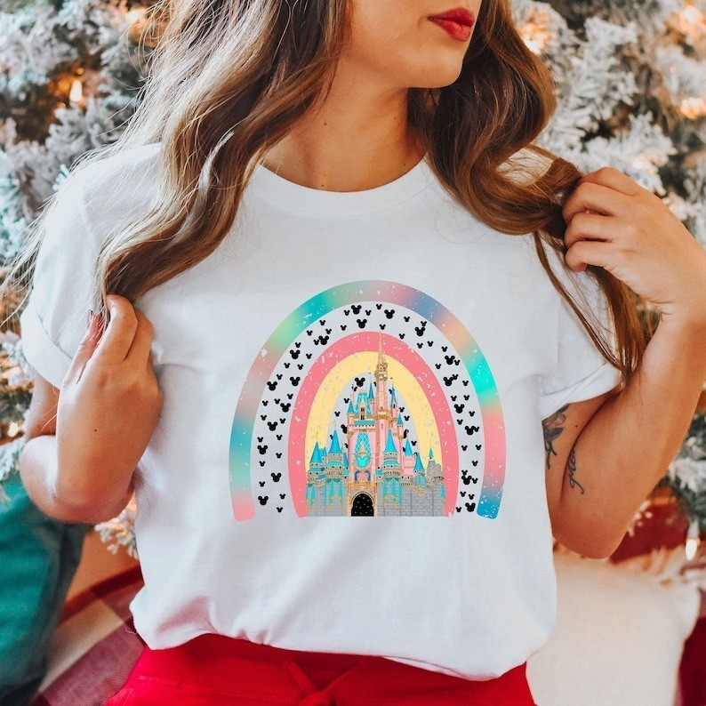 Kaos Vintage Disney Rainbow Castle Kaos Retro Disney Kaos Disney Rainbow Kaos Disney Castle