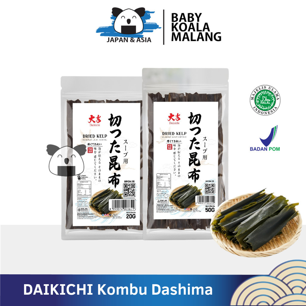 

DAIKICHI Kombu Dashi Konbu Dashima 50 g │ Kaldu Rumput Laut Import Kelp Kuah Miso Ramen Udon.