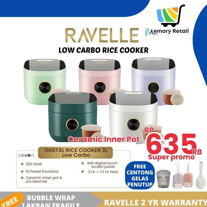 Ravelle Rice Cooker Mewah Elegan Low Carbo Olivianashayra