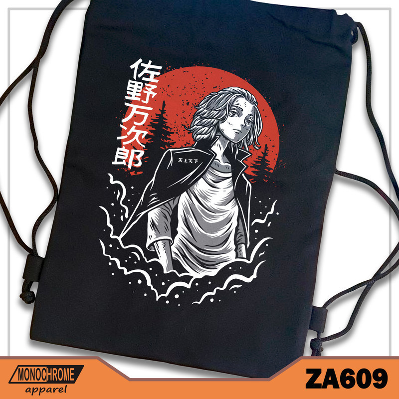 ZA609 Tas Serut String bag Kanvas Premium Anime Jepang Tokyo Revengers Mikey