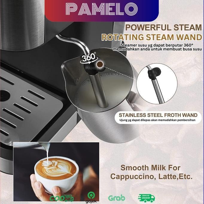 Aeomik - Mesin Kopi Espresso 20 Bar Coffe Maker Machine Profesional Linikasari