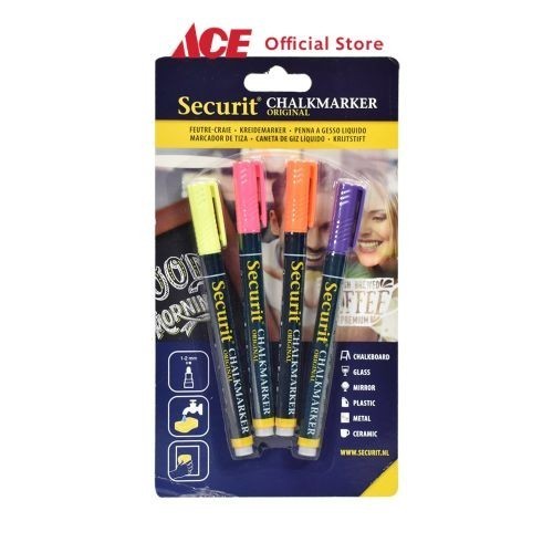 

Ace - Securit Spidol Chalkmarker 12Mm 4 Pcs