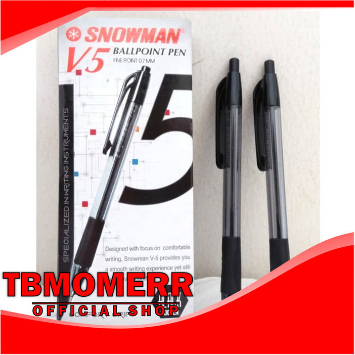 

Bolpen Snowman V5 Hitam/Pack