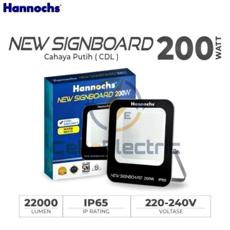 Led Sorot Hannochs New Signboard 100W 150W 200W - Lampu Sorot Flood Light Hannochs Sign Board