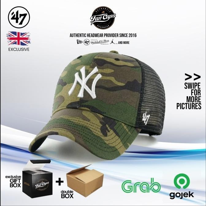Diskon Murah  [ORIGINAL] New York Yankees Camo Trucker MVP Cap | Topi 47