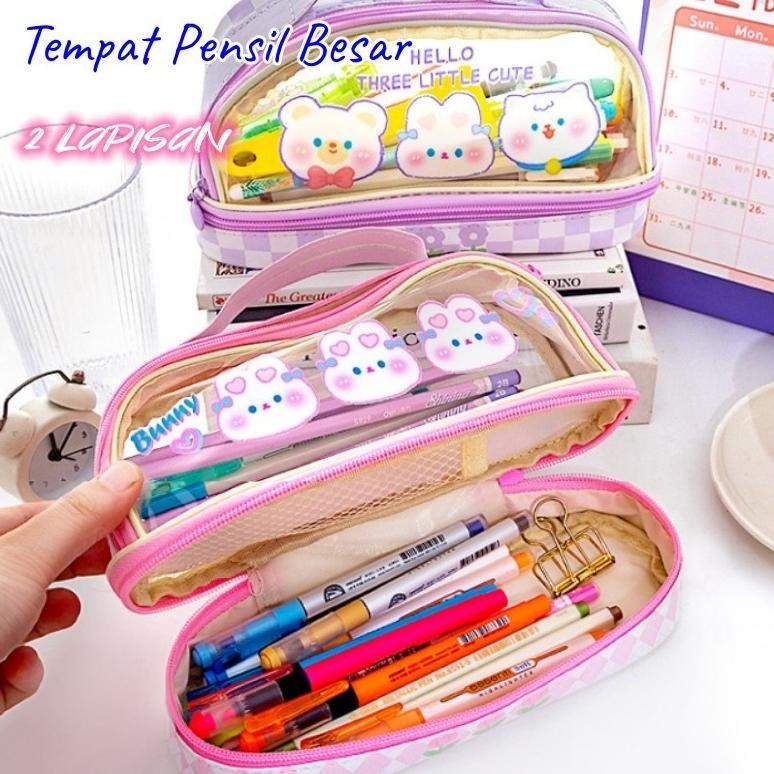 

ghs-55 Tempat Pensil Besar,Transparan PVC Pencil Case, Tas Pensil Murid Lucu,Kotak Pensil Anak Esthetis Hemat