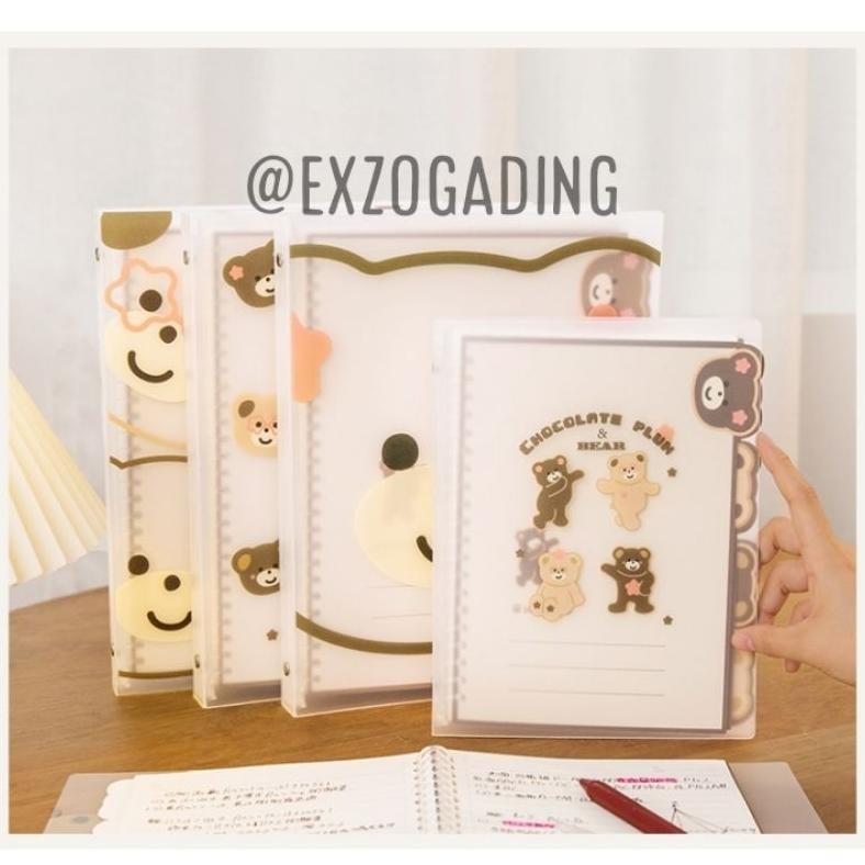 

He13 Buku Binder A5 B5 Note File Holder Motif Beruang 60 Lembar Loose Leaf Kertas Bergaris. 1 Pcs Berkualitas