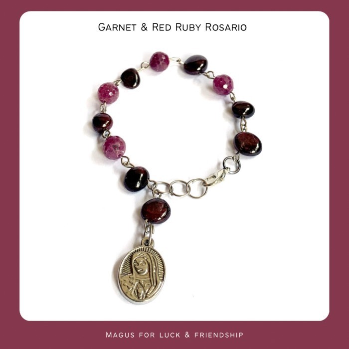 Mayu Gelang Rosario Red Ruby & Garnet Magus