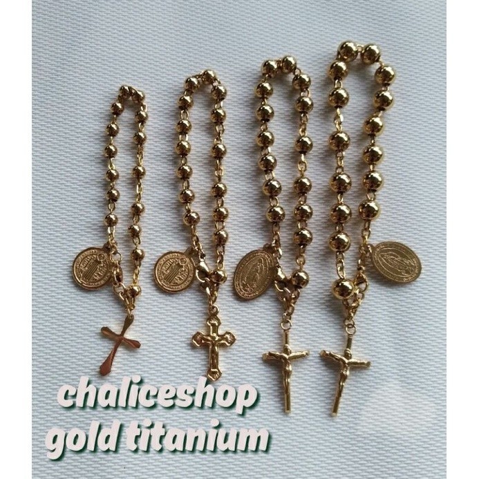 Mayu Gelang Rosario Titanium Gold