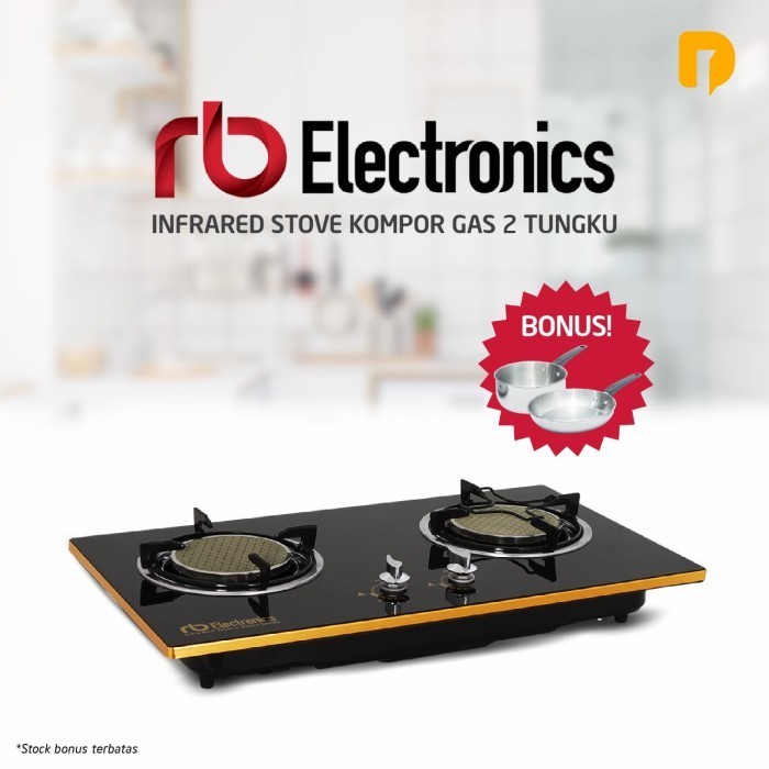 Kompor Tanam Gas 2 Tungku Infrared Rb Elektronik