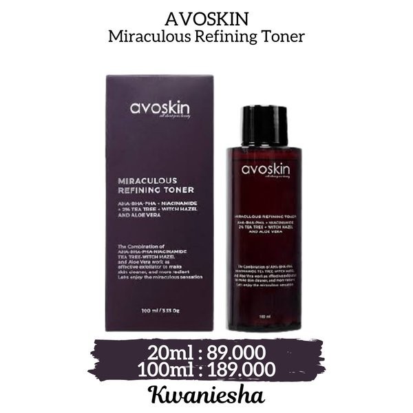 AVOSKIN MIRACULOUS REFINING TONER 100ML EXFLOALIATING EKSFOLIASI TONER