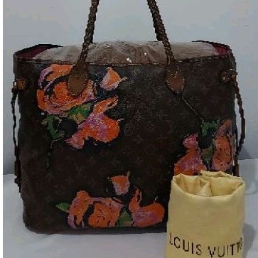 preloved elvong neverfull tote monogram rose limited edition