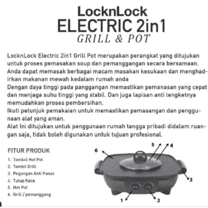 Barang Terlaris Lock N Lock Electric Grill Pan 2 In 1 Ready Dishellara