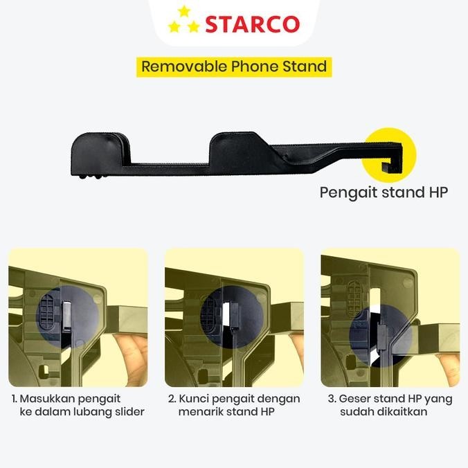 Starco 2 In 1 Foldable Laptop Stand Holder Hp Stand Meja Laptop