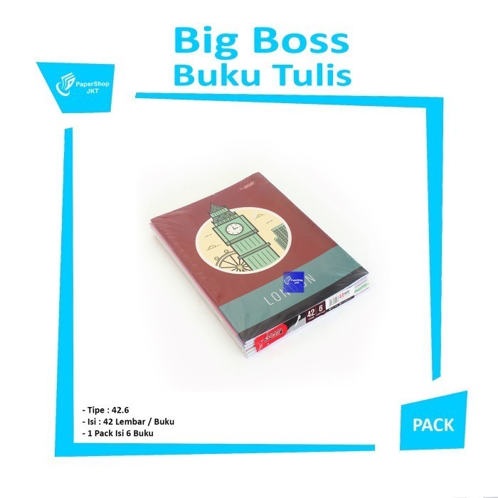 

DISKON KHUSUS GOSEND!! Buku Tulis Merk BIG BOSS 42 Lembar - 42 lbr