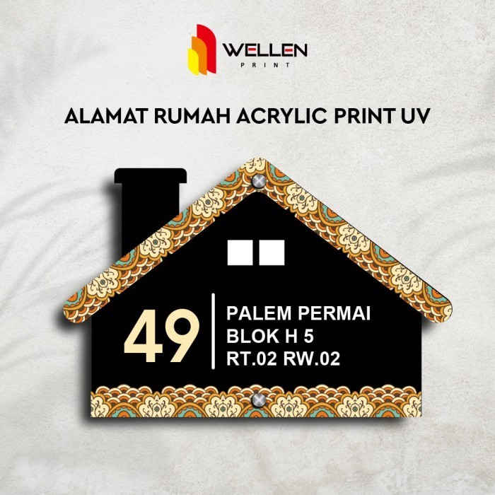 

DISKON Cetak Papan Alamat Rumah Acrylic Print UV Custom Akrilik 2 mm