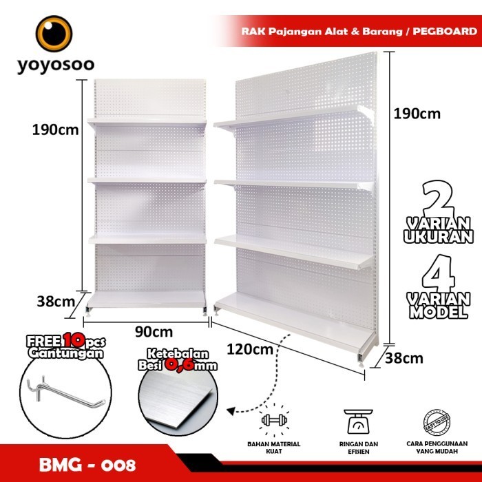 RAK PEGBOARD FREE 10PCS GANTUNGAN / RAK TOKO / RAK SUPERMARKET-YOYOSOO