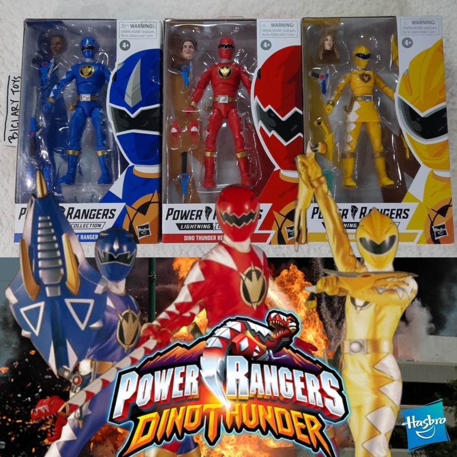 Lightning Collection SET Dino Thunder Power Rangers Red Blue Yellow Ranger Abaranger Hasbro ORI