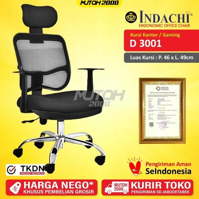 Sale Now Tkdn Kursi Kantor Kursi Jaring Kursi Gaming Headrest Indachi Limited Edition
