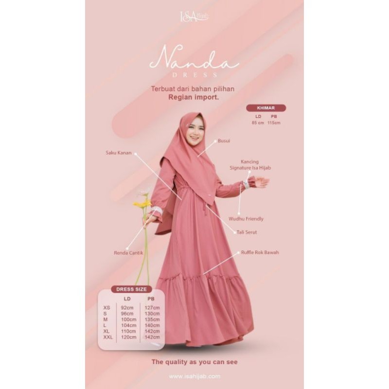Gamis set Khimar Nanda by Isa hijab